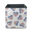 Watercolor Grunge US Flag Heart Symbol On White Background Storage Bin Storage Cube