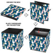 Multicolored Cute Bird Parrot Siiting On Blue Background Storage Bin Storage Cube