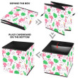 Cute Pink Flamingo With Tropical Monstera Leaves Storage Bin Storage Cube
