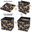 Wild African Modern Trendy Leopard With Abstract Palm Leaves Storage Bin Storage Cube