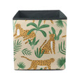 Hand Drawn Leopard With Tropical Plant Storage Bin Storage Cube