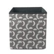 Cute Clouds Moon And Hearts On Gray Background Storage Bin Storage Cube
