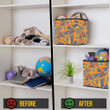 Bright Colorful Hippie Psychedelic Pattern With Abstract Curly And Plant Elements Storage Bin Storage Cube