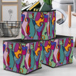 Tribal Style Geometric Colorful African Cats Storage Bin Storage Cube