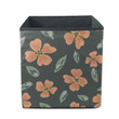 Simple Painted Orange Flower And Leaves Scattered Pattern Storage Bin Storage Cube