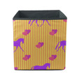 Neon Horse Silhouette With Hearts On Orange Stripe Storage Bin Storage Cube