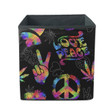 Hippie Style 1960s Rainbow Two Fingers Up Cannabis And Hearts Storage Bin Storage Cube