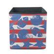 Grunge Style Baseball Helmet And Rugby In USA Flag Colors Storage Bin Storage Cube