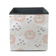 Cute Lion And Cloud On Gary Checkred Background Storage Bin Storage Cube