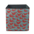 The Drawing Red Cardinal Bird On A Blue Background Storage Bin Storage Cube