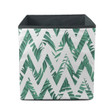Monochrome Style With Zigzag Border And Tropical Leaves Storage Bin Storage Cube