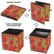 Red Flowers And Hummingbirds On Leopard Background Storage Bin Storage Cube