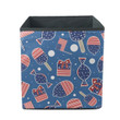 Creative Symbols Of American Independence Day On Blue Background Storage Bin Storage Cube