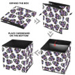 Beautiful Violet Sugar Skulls Mexican On White Background Storage Bin Storage Cube