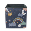 Whimsical Celestial Nursery Cosmic Rainbow Comet Star Moon Constellation Storage Bin Storage Cube