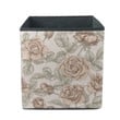 Vintage Style Hand Drawn Roses And Leaves Branch Pattern Storage Bin Storage Cube