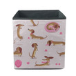 Dachshund Dog Play With Pink Ball Storage Bin Storage Cube