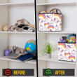Cute Cat With Unicorn Horn And Tail Background Storage Bin Storage Cube