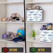 Lovely Blue Fishes Dotted And Striped Design Underwater Life Storage Bin Storage Cube