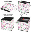 Cute Flamingo Bird With Tropical Leaves And Flower Storage Bin Storage Cube