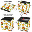 Cute Lion With Footprint Trees And Leaves Storage Bin Storage Cube