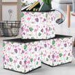 Cute Flamingo Bird With Tropical Leaves And Flower Storage Bin Storage Cube