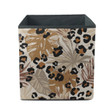 Design Tropical Leaves Grunge Leopard Camouflage Spots Background Storage Bin Storage Cube