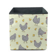Beautiful Hen And Chicken On Yellow Background Storage Bin Storage Cube