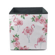 Special Flamingo With Tropic Pink Rose Storage Bin Storage Cube