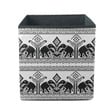 Traditional Indian Black And White Elephant Storage Bin Storage Cube