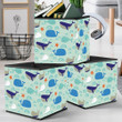 Cute Cartoon Stye Baby Fishes And Waves In Turquoise Design Storage Bin Storage Cube