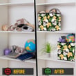Human Skull Yellow Orchids And Tropical Leaves Storage Bin Storage Cube