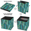 Abstract Retro Psychedelic Green And Blue Pattern Storage Bin Storage Cube