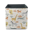 Illustrated Pattern With Cute Wild Animals Zoo Storage Bin Storage Cube
