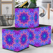 Light Purple Background With Colorful Floral Mandala Motif Storage Bin Storage Cube