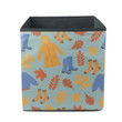 Autumn Raincoat Sweater Rubber Boots Socks And Falling Leaves Storage Bin Storage Cube