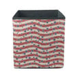 Vintage Red Wavy Background Patriotic USA Stars Storage Bin Storage Cube