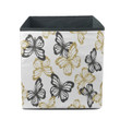 Spring Theme Golden Glitter And Black Butterflies Storage Bin Storage Cube
