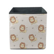 Smiling Lion And Small Grass On Purple Background Storage Bin Storage Cube