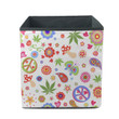Doodle Hippie Peace Symbol Poppies And Butterfly Pattern Storage Bin Storage Cube