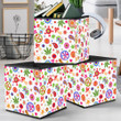 Doodle Hippie Peace Symbol Poppies And Butterfly Pattern Storage Bin Storage Cube