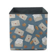 Autumn Leaves And Postal Letters On Dark Blue Background Storage Bin Storage Cube