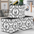 Human Skull In Crown With A Wreath Of Roses Storage Bin Storage Cube