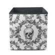 Human Skull In Crown With A Wreath Of Roses Storage Bin Storage Cube