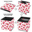 Watercolor Pink Roses Green Leaves Pattern White Theme Storage Bin Storage Cube