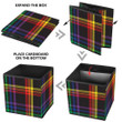 Rainbow Glen Plaid Textured On Black Background Storage Bin Storage Cube