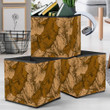 Retro Style Dry Autumn Leaves In Sketch Style Storage Bin Storage Cube