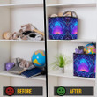 Psychedelic Pattern With Magic Girl Sitting And Meditation In Lotus Storage Bin Storage Cube