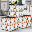 Cartoon Brown Dogs On Gray Background Storage Bin Storage Cube
