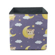 Cute Animal With Moon And Cloud In The Starry Night Sky Storage Bin Storage Cube